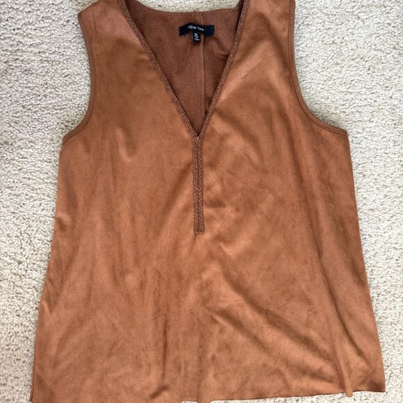 Paper Tee Brown Suede Boho Tank Medium - Picture 4 of 4